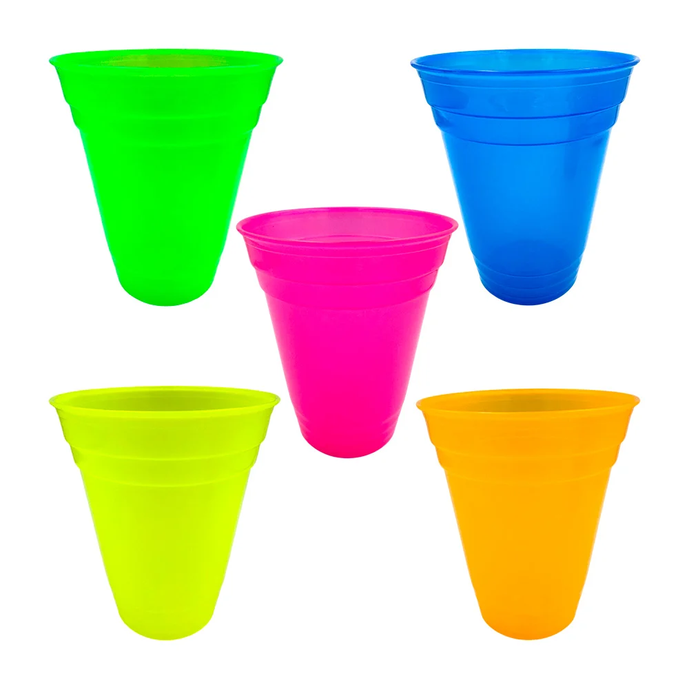 Vaso de plástico translúcido - transparente jumbo con relieve de líne…