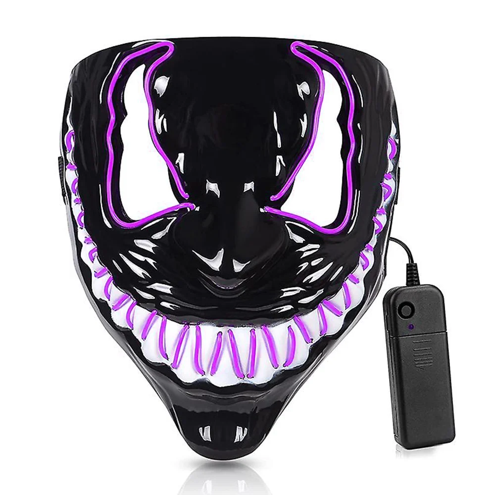 1pza máscara con ligas neón diseño de venom, variedad de colores en luces  / 011506 / sd-2542