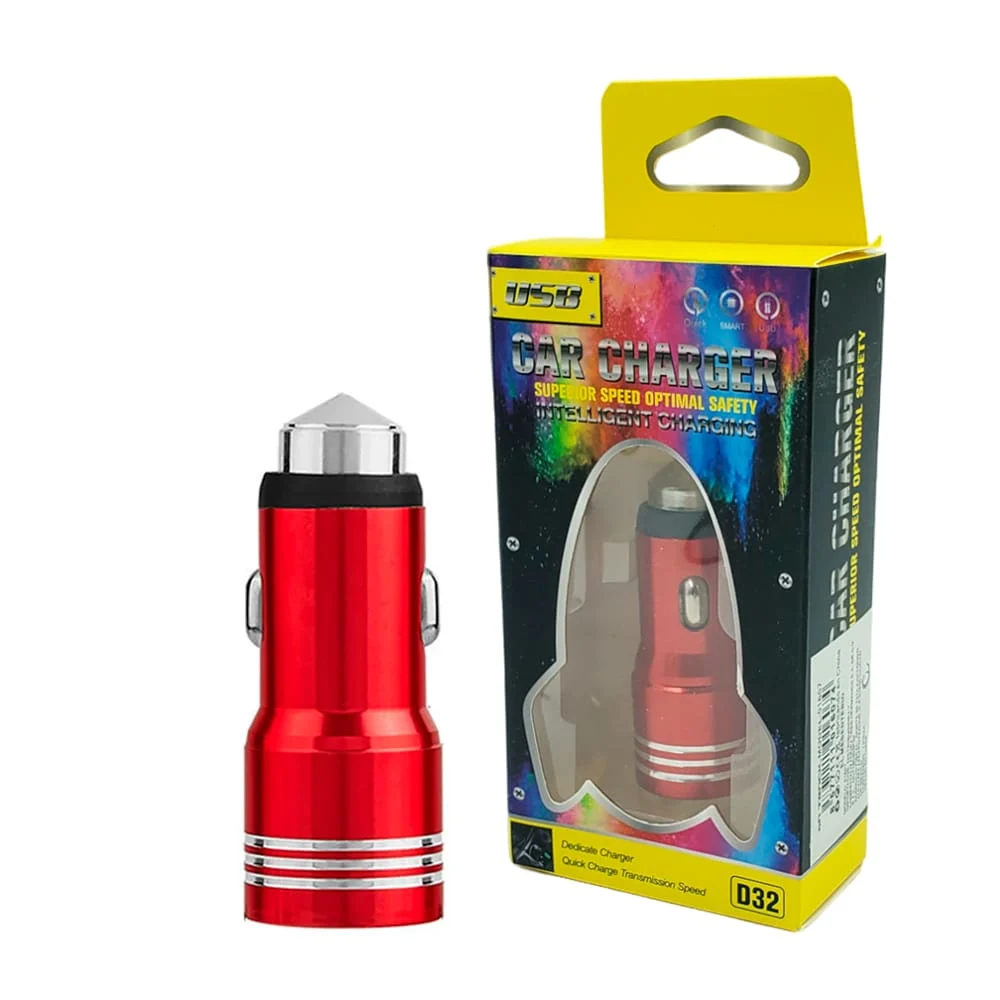 Cargador plug metálico de celular para carro automóvil con 2 puertos …
