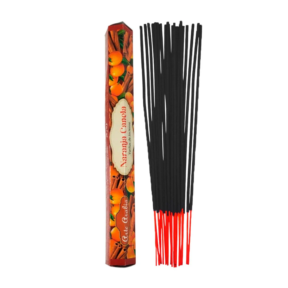 Paquete hexagonal 20 varitas de incienso con aroma a naranja canela /…