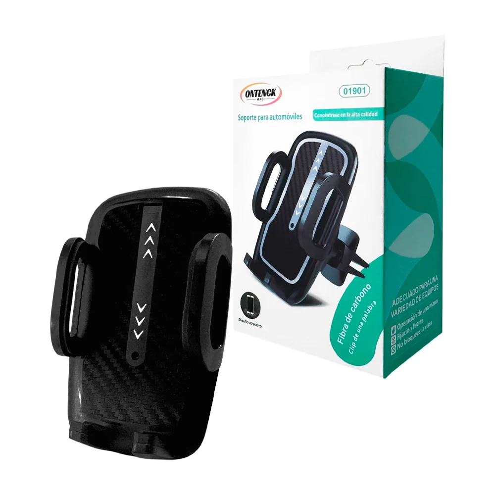 Soporte de celular para carro, ajustable y rotable, fijación en rejil…