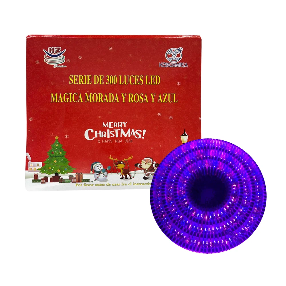 Serie de cable transparente de 15 metros con 300 luces navideñas en c…