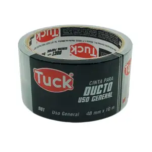 1pza Cinta adhesiva gris tuck de uso general con 10m y 4.8cm de ancho…