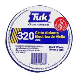 1pza Cinta aislante eléctrica de vinilo tuk color azul con 18m y 1.9c…