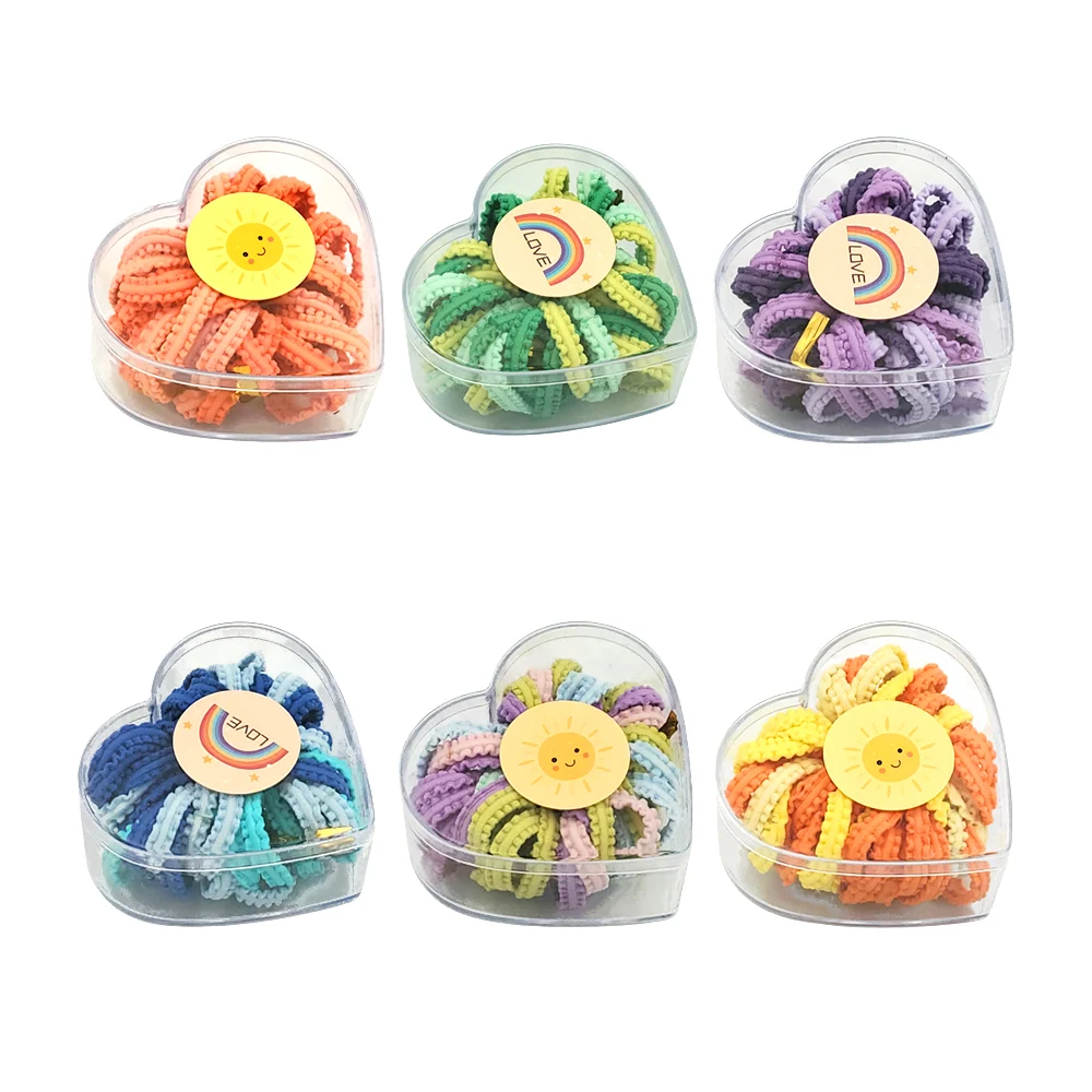 Estuche en forma de corazón con 40 mini ligas-donas para el cabello, …