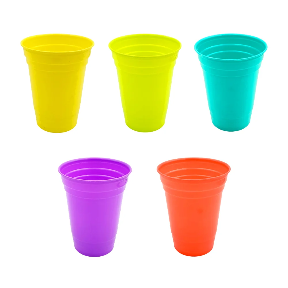 Vaso de plástico opaco grande, con relieve de líneas, variedad de col…