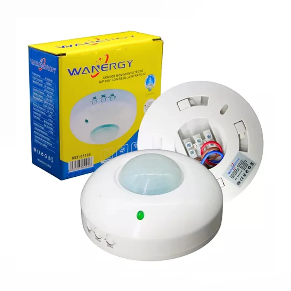 Sensor de movimiento s/p 360° con rejilla infrarrojo para el techo, 1…