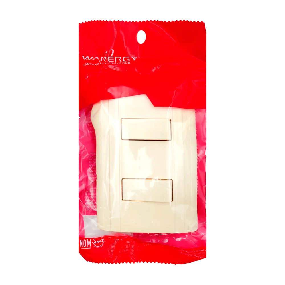 Placa de 2 apagadores wanergy en color blanco / 05190