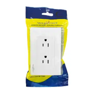 Placa enchufe de pared con 2 contacto tomacorriente en color blanco /…