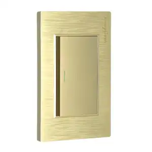Placa wanergy de 1 apagador sencillo, 3 módulos, color dorado mate / …
