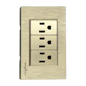 Placa wanergy de 3 contacto sencillos en módulo dorado mate / 05250