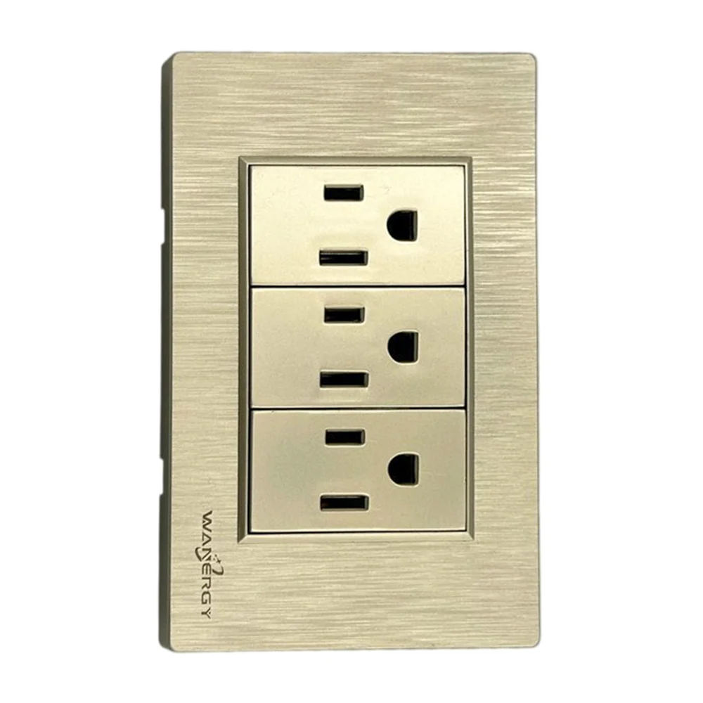 Placa wanergy de 3 contacto sencillos en módulo dorado mate / 05250