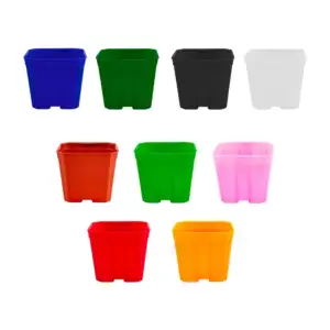 Mini maceta cuadrada de plástico, variedad de colores / 077001 / mace…