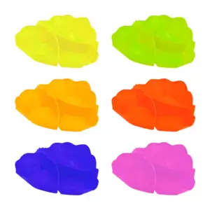 1pza Salsera en forma de hoja, de plástico, con 3 compartimientos, va…