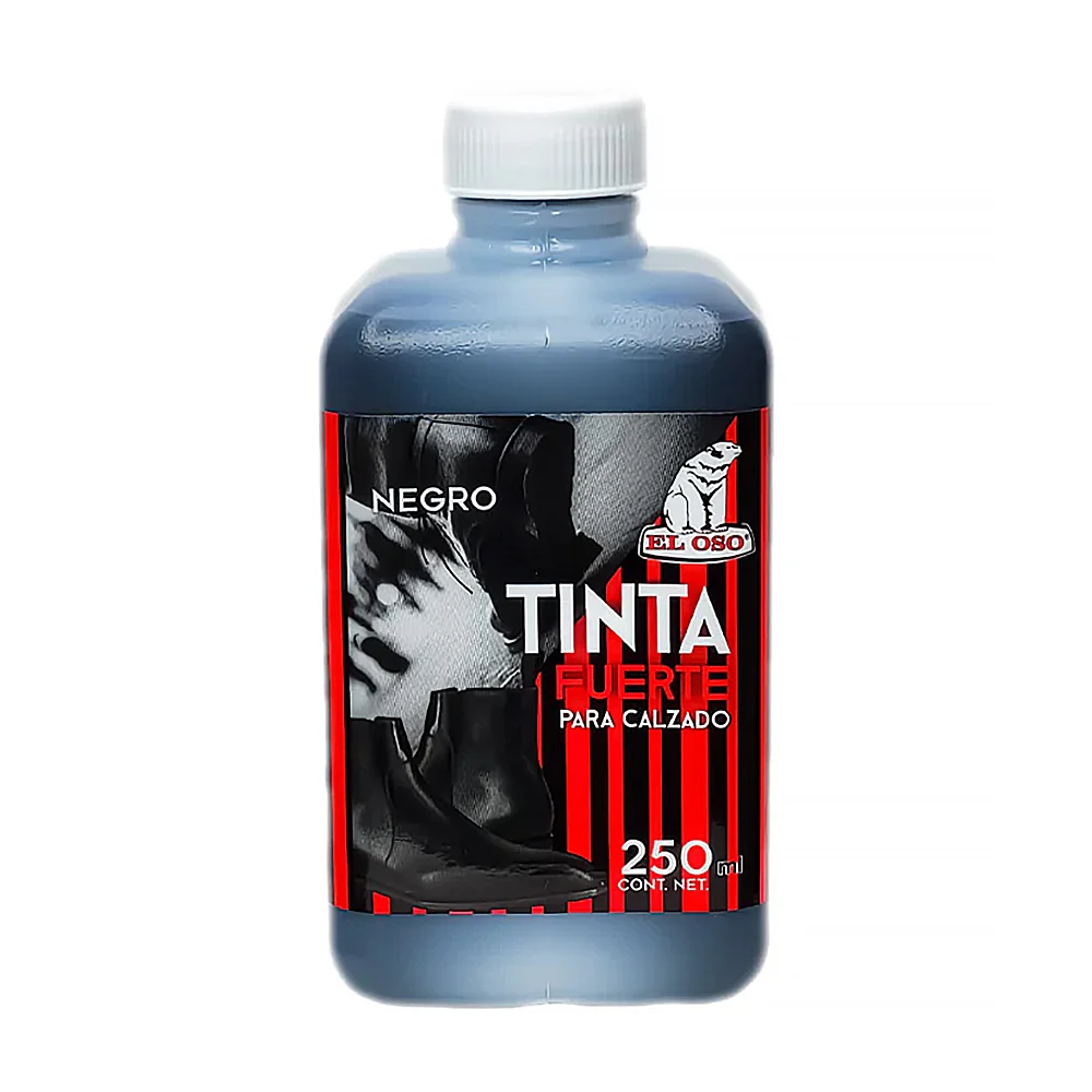 Bote de tinta para zapatos de 250ml en color negro / tinta fuerte par…