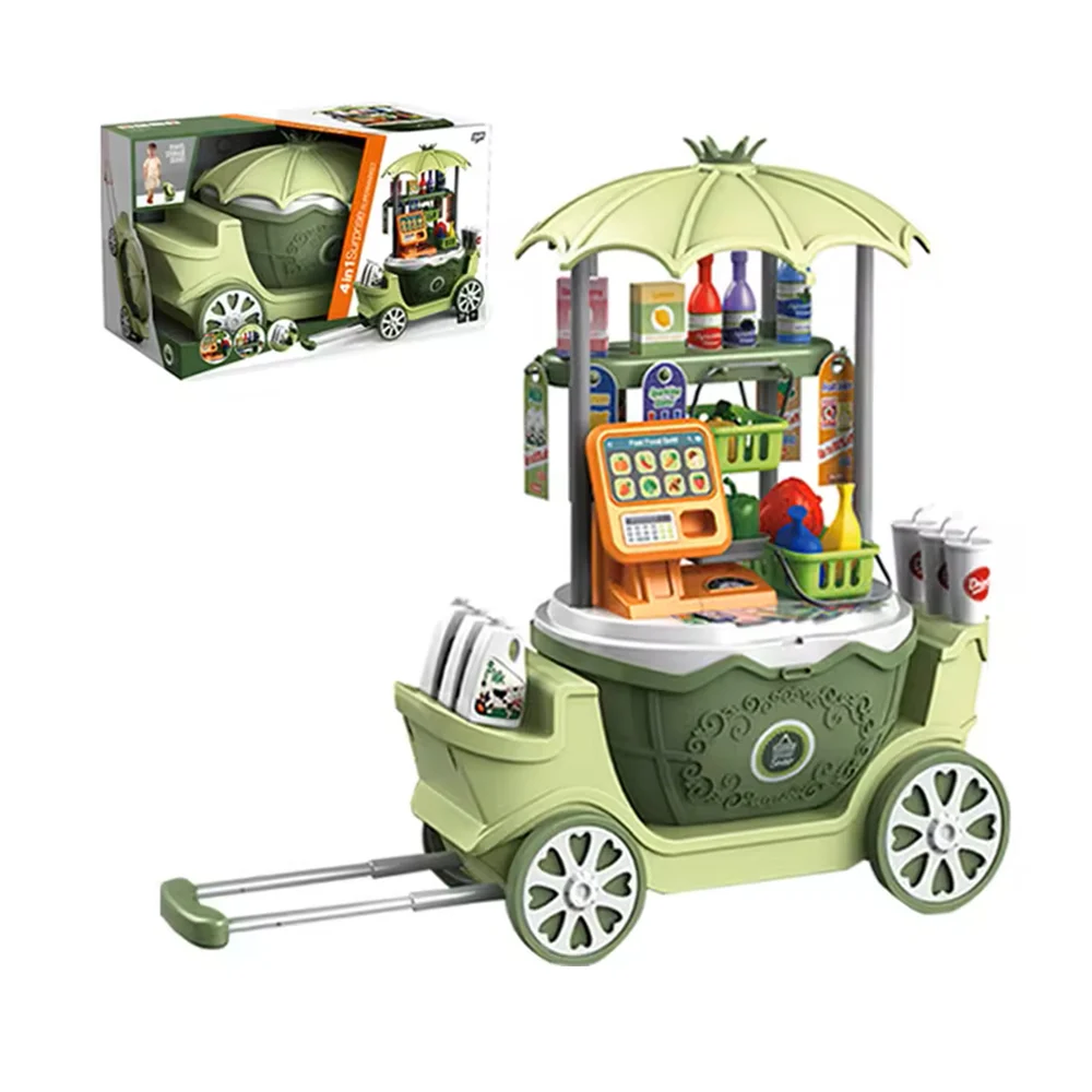 Carrito desmontable 4 en 1 con juguetes tipo supermercado, variedad d…