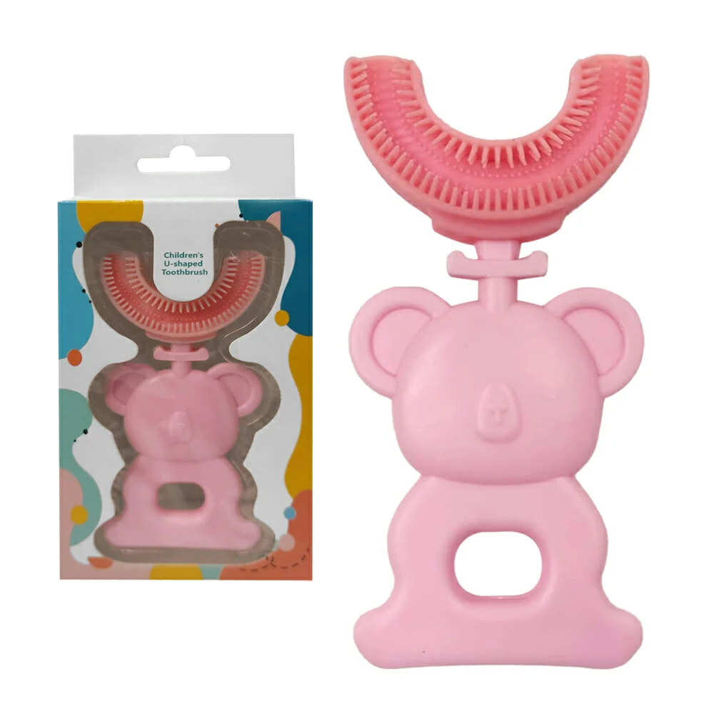 Cepillo dental manual infantil 360° con decoración de oso, variedad d…