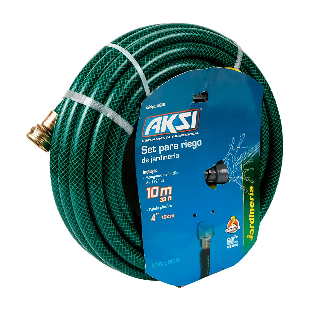 Kit manguera de 10 mts con pistola para riego / aksi / set de jardine…
