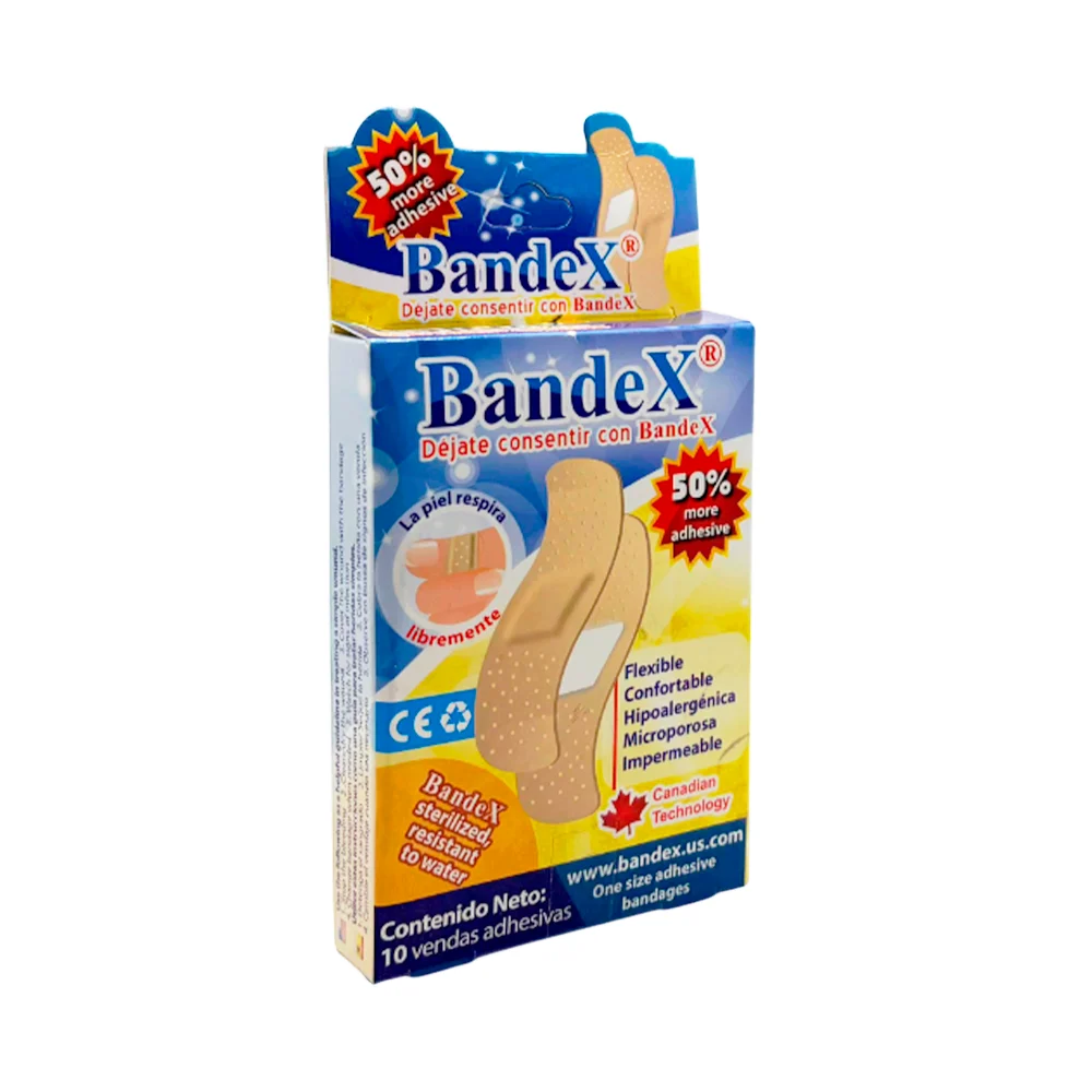Caja pequeña con 10 bandas curitas adhesivas, variedad de usos / band…