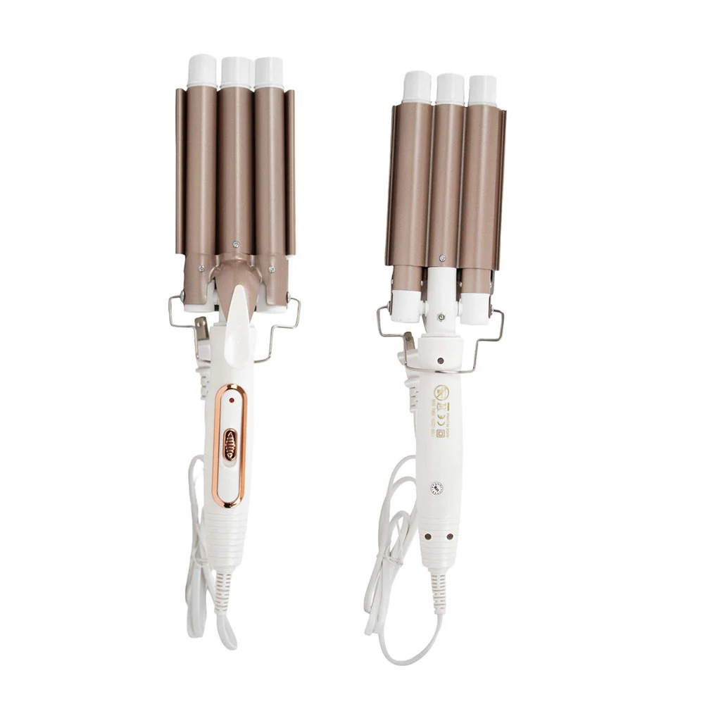 Rizadora profesional con triple barril para el cabello, 100-240v, var…