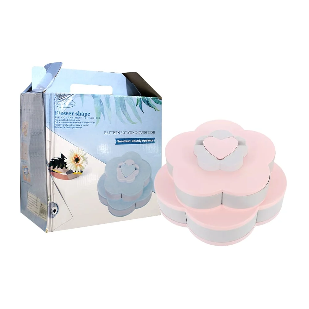 Almacenamiento de dulces giratorio de 2 niveles en forma de flor con …