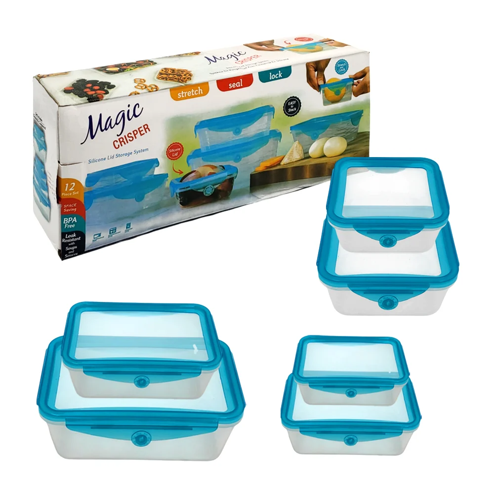 Juego de 4 tuppers rectangulares y 2 tuppers cuadrados, de plástico, …