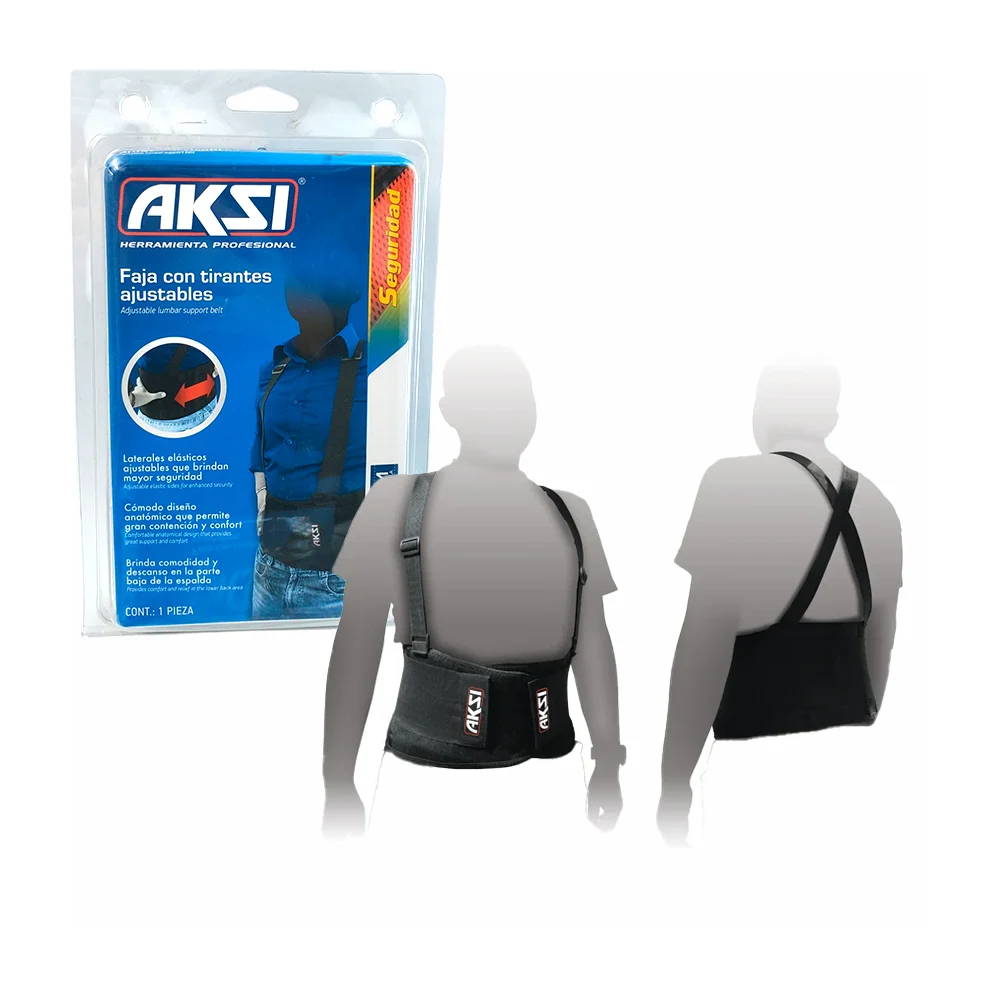 Faja cinturón aksi talla mediana con tirantes ajustables para levanta…