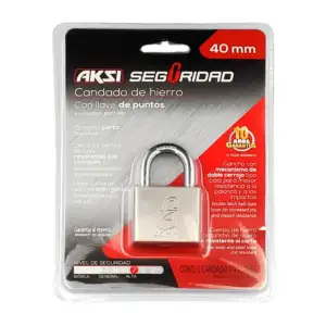Candado con gancho corto, llaves de 3 puntos y seguridad alta / canda…
