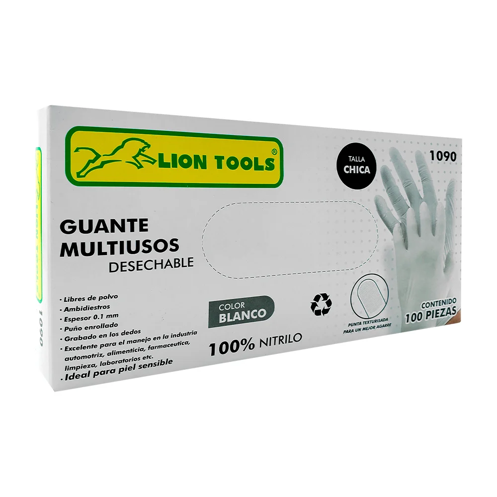 Caja con 100 guantes desechables multiusos de nitrilo, talla chica en…