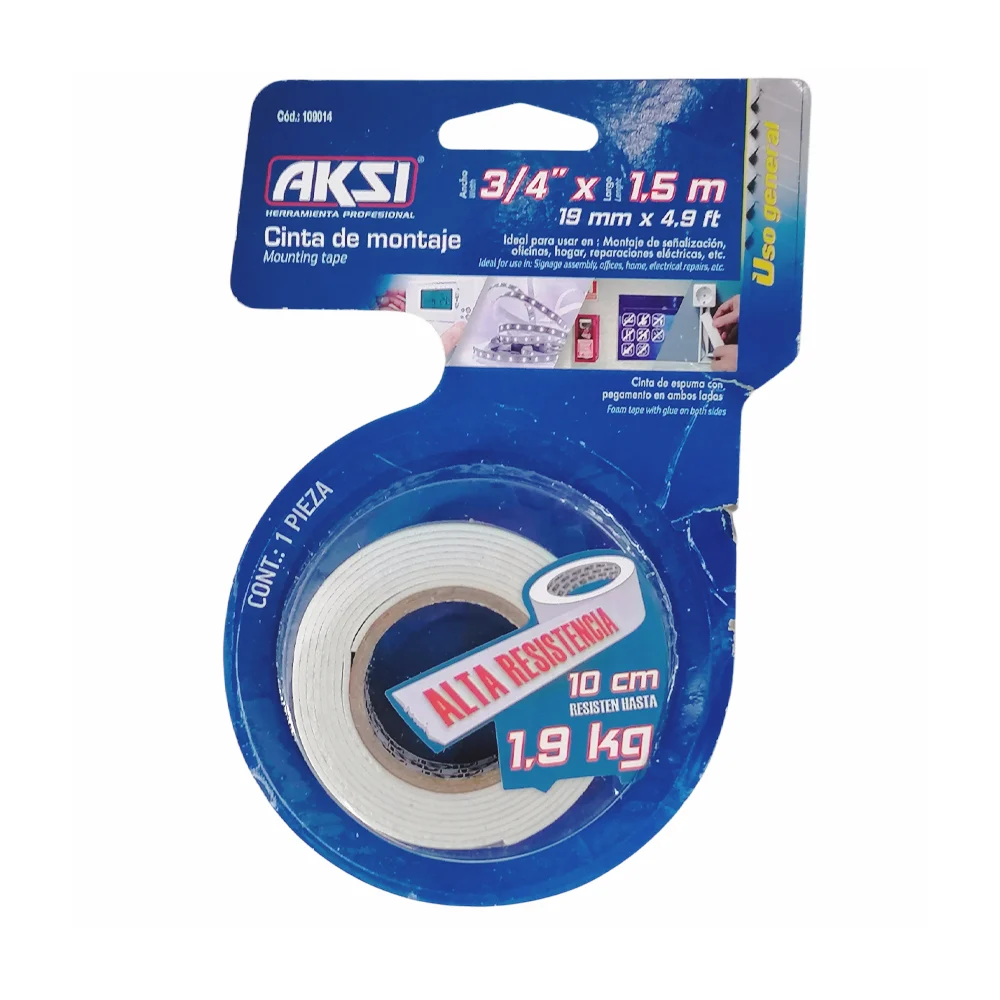 Cinta aksi doble cara multiusos con 1.5 metros y 1.9cm de ancho para …