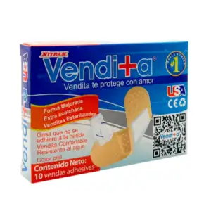 Caja pequeña con 10 banditas - curitas adhesivas / vendita