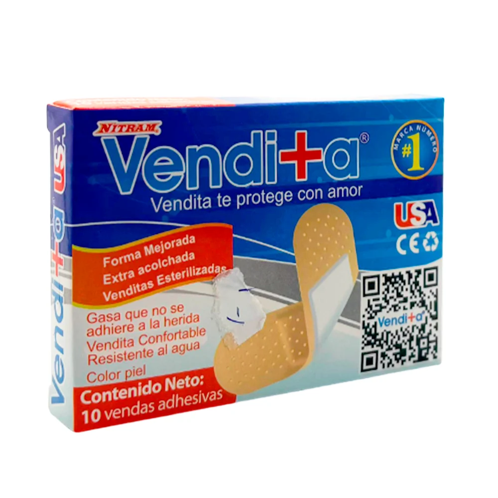 Caja pequeña con 10 banditas - curitas adhesivas / vendita