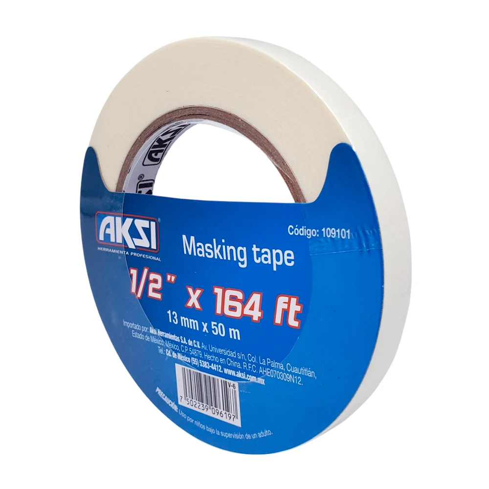 Cinta adhesiva aksi masking tape multiusos con 50 metros y 1.3cm de a…