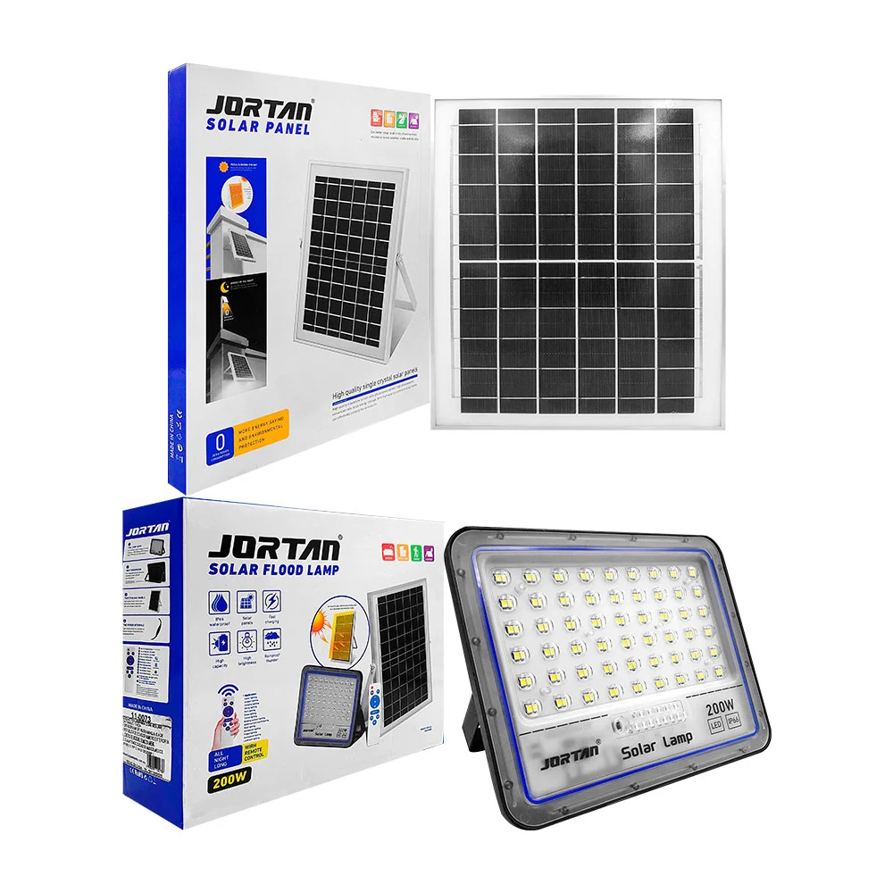 Lámpara reflector de 200w ip66 con control remoto y panel solar / jor…