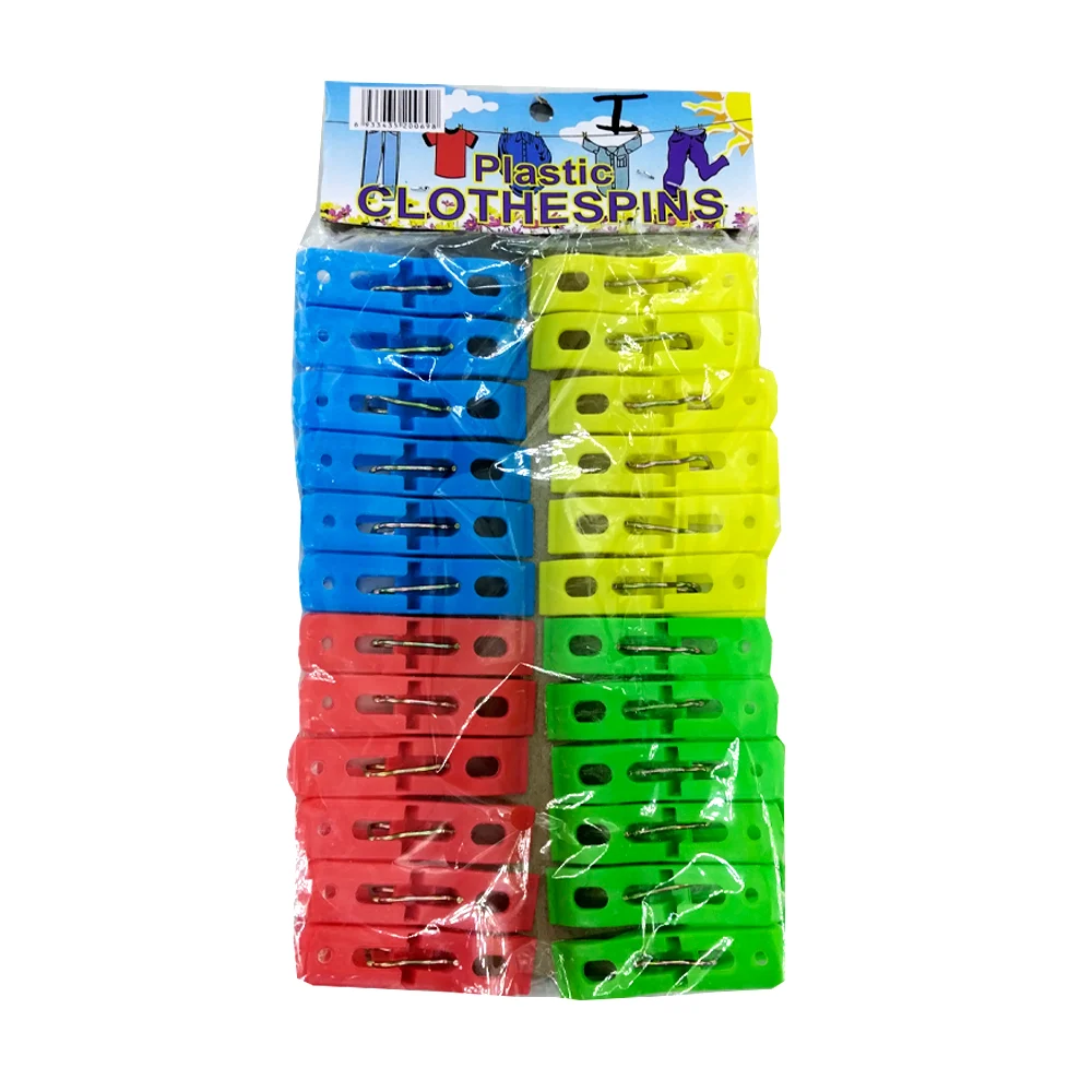 Pins De Ropa Paquete con 24 pinzas / ganchos de plástico para ropa, variedad de ...