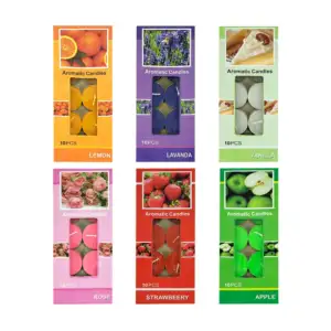 Paquete con 10 mini velas de cera aromáticas, variedad de esencias / …