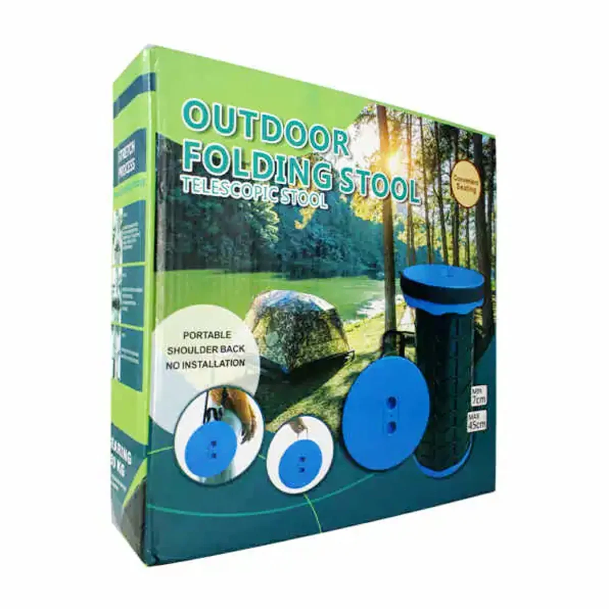 Banco portátil plegable de plástico, 7cm-min / 45cm-max / outdoor fol…