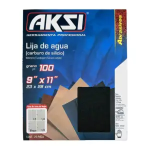 Paquete con 25 lijas de agua abrasivos aksi de grano 100, 23x28cm / 1…