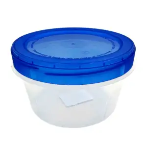 Tupper pequeño redondo de plástico transparente, capacidad 16 oz - 47…