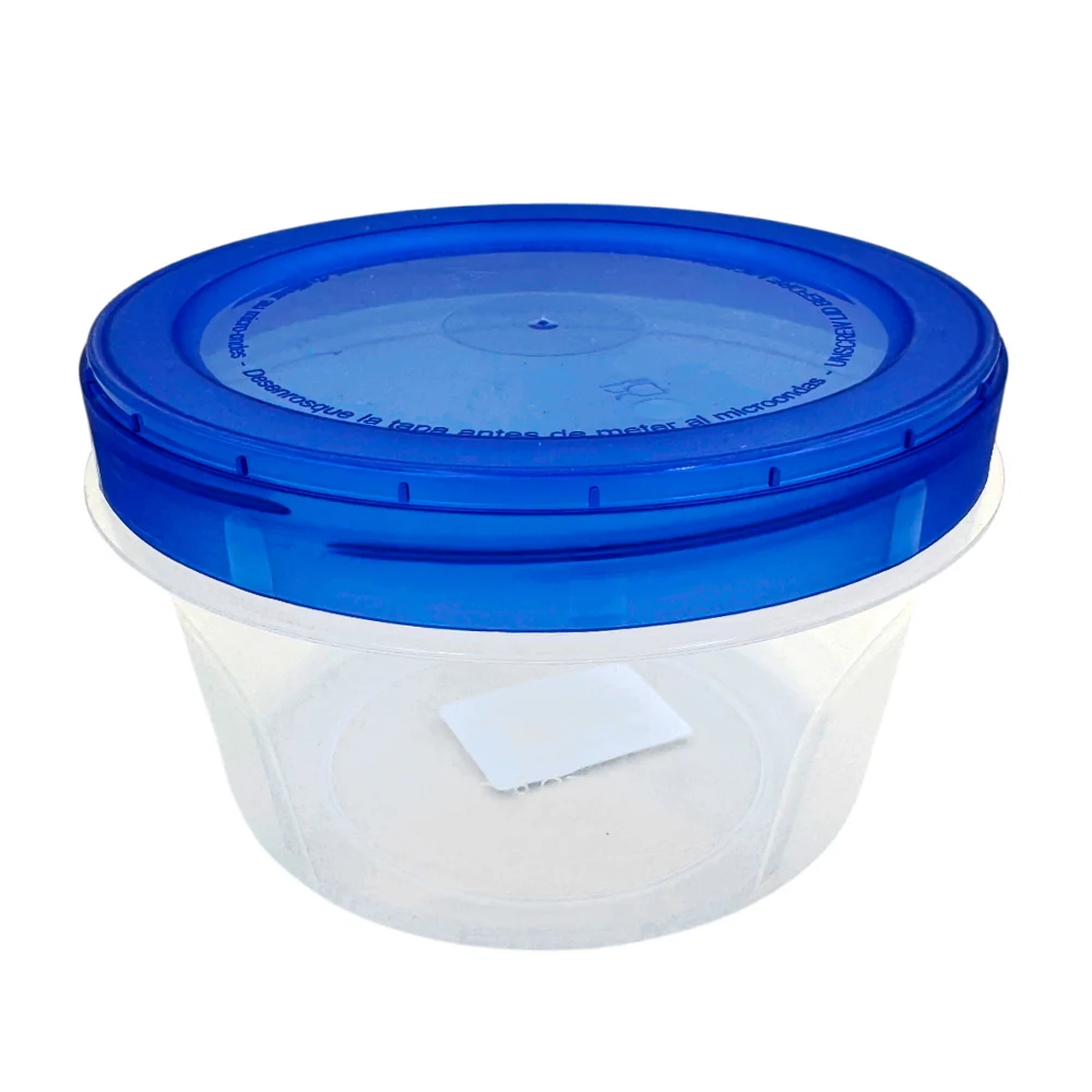 Tupper pequeño redondo de plástico transparente, capacidad 16 oz - 47…