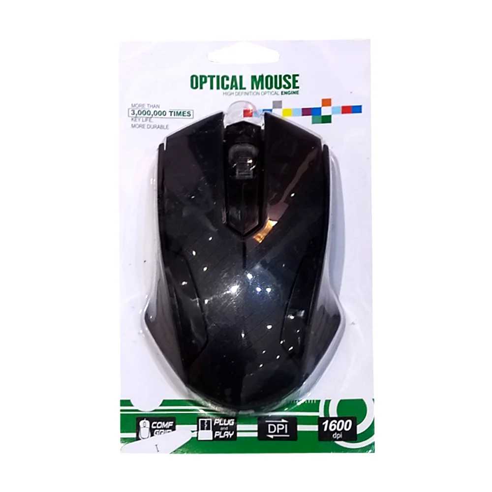 Mouse optical alámbrico con cable usb de 1.3m y 1600dpi / ep25804
