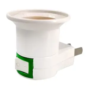 Socket con clavija, color blanco, para foco, con botón para apagar y …