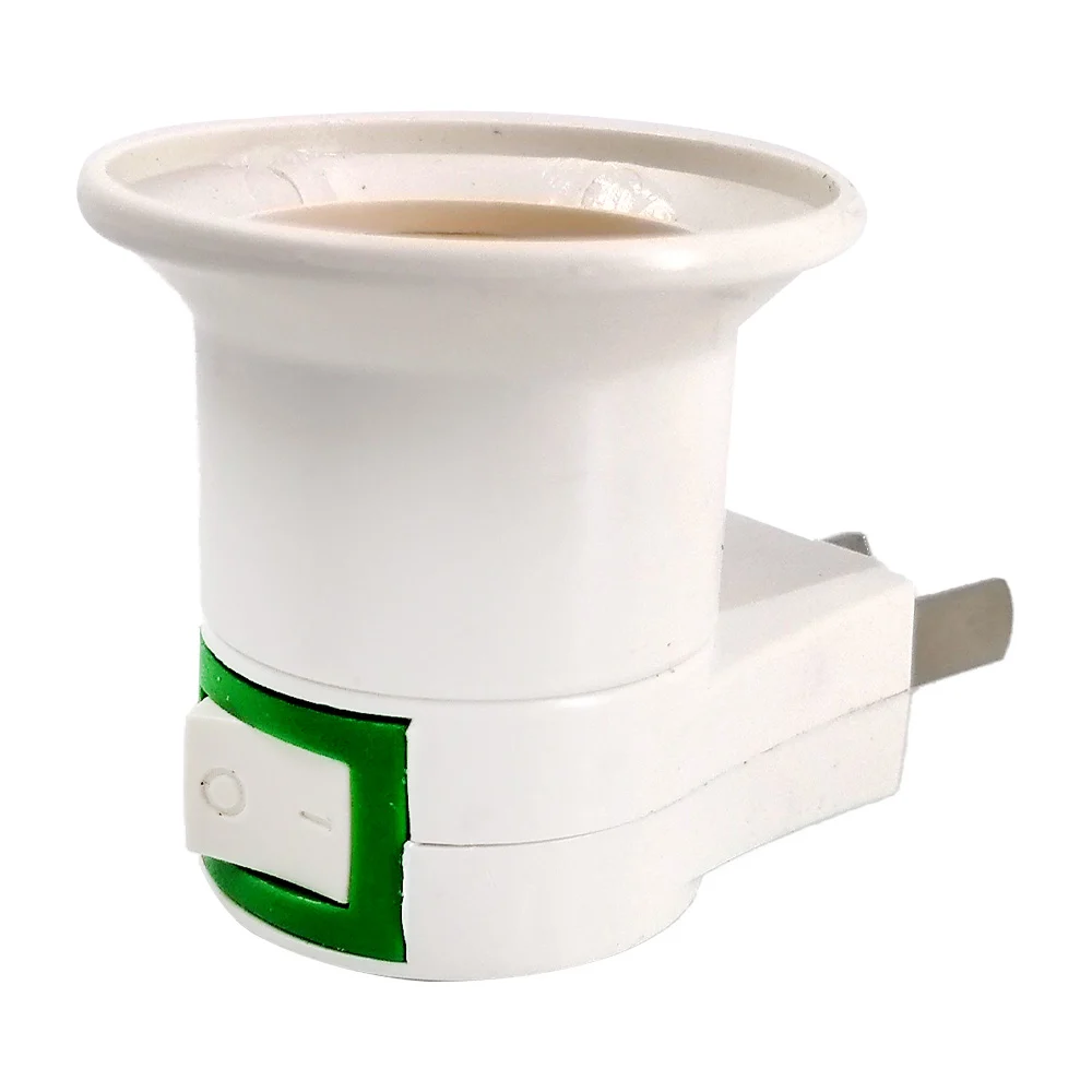 Socket con clavija, color blanco, para foco, con botón para apagar y …