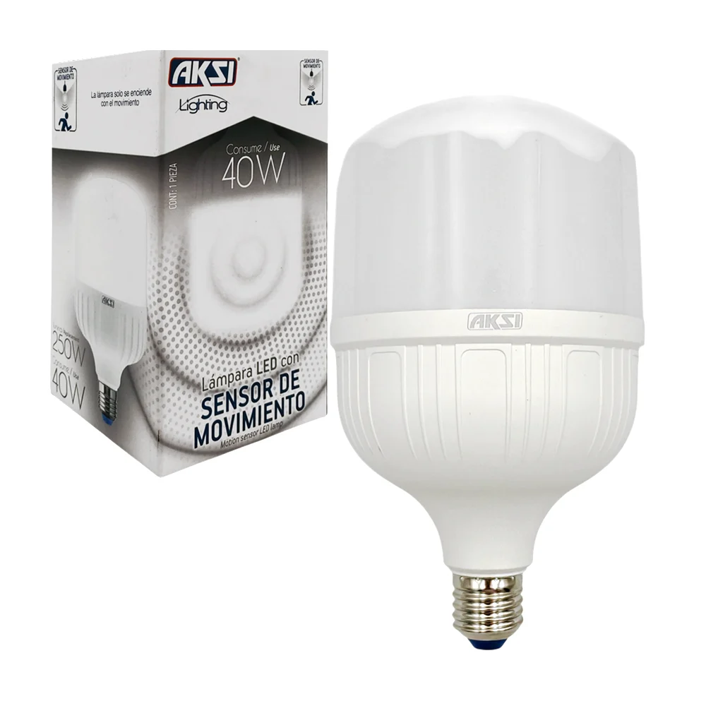 Lámpara / foco led aksi de luz blanca con sensor de movimiento y cons…