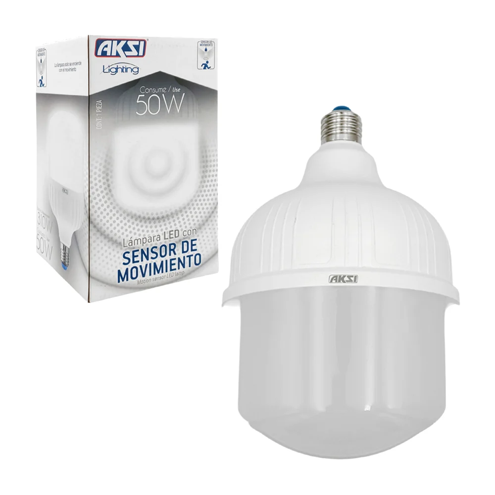 Lámpara / foco led aksi de luz blanca con sensor de movimiento y cons…