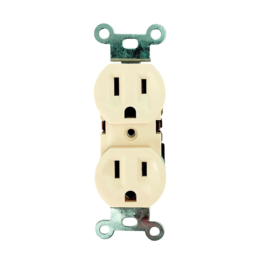 Contacto enchufe dúplex aterrizado con soporte de metal / 116834 / tl…
