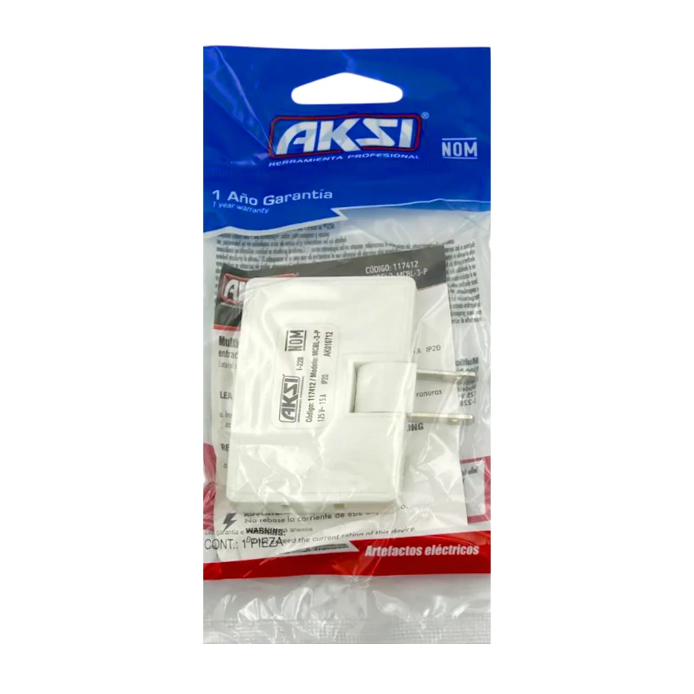 Multicontacto aksi tipo bisagra con 3 entradas para corriente / 117412
