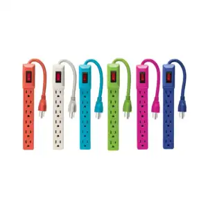 Barra multicontacto aksi con cable de 20cm y 6 tomacorrientes, varied…
