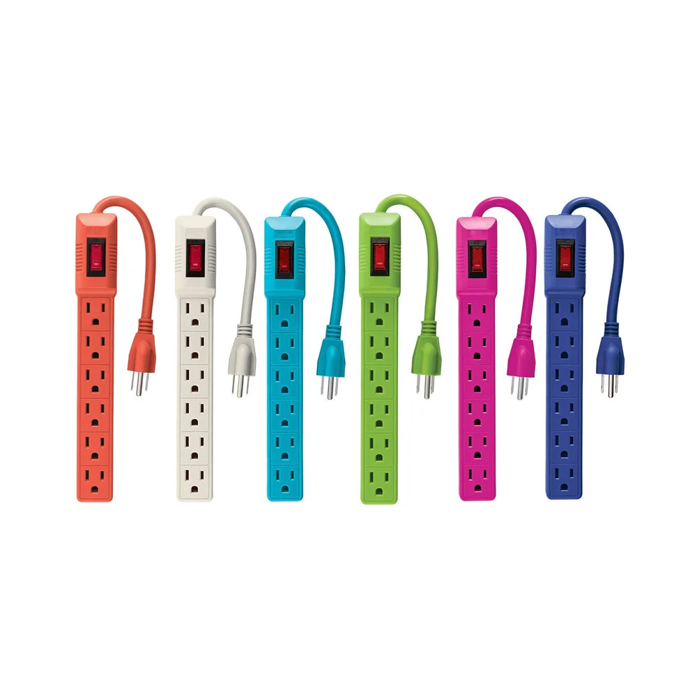 Barra multicontacto aksi con cable de 20cm y 6 tomacorrientes, varied…