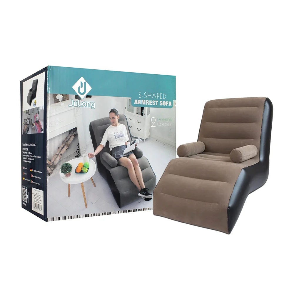 1pza Sillón de descanso inflable, con cuerpo resistente y diseño ergo…
